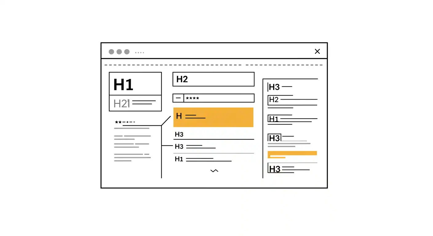 Estructura jerárquica correcta de encabezados H1, H2, H3