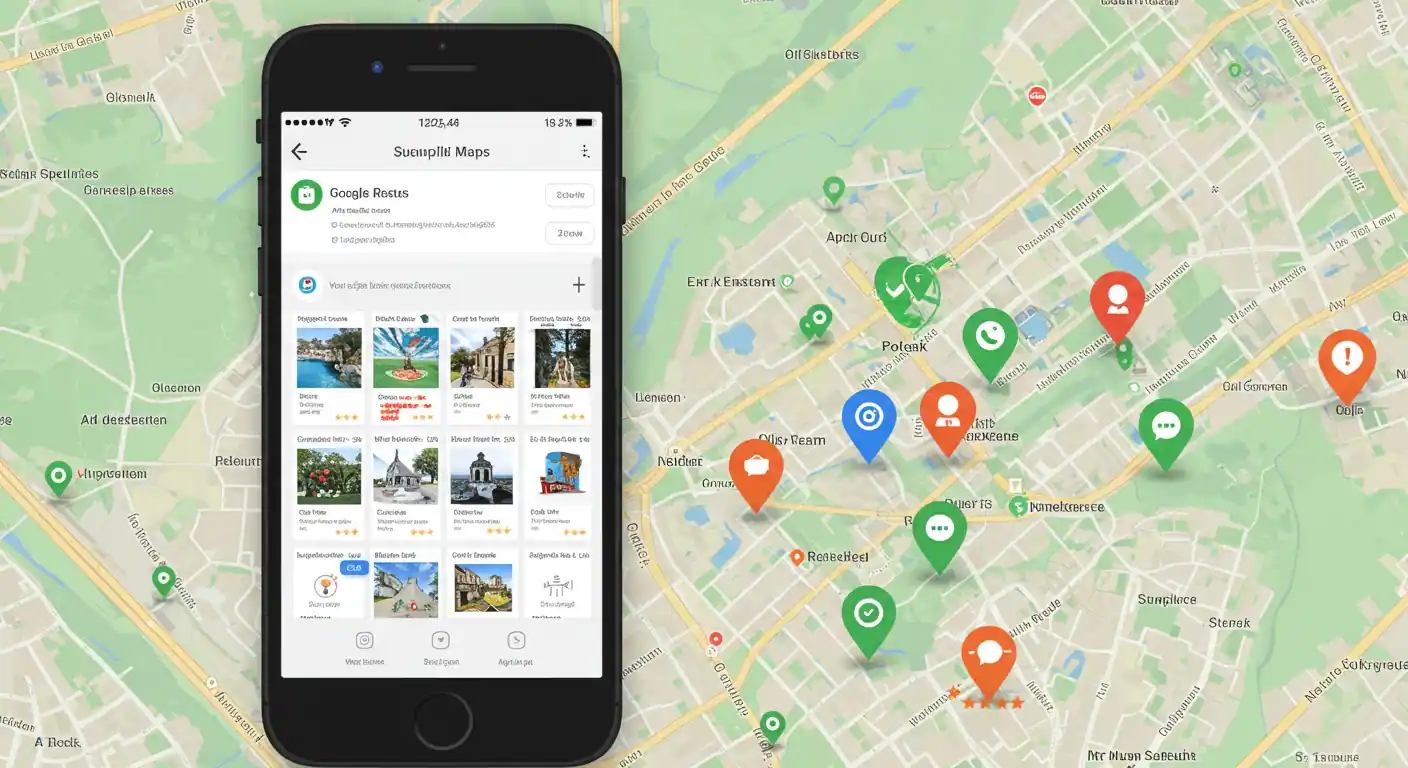Resultados de búsqueda local en Google Maps con pack de negocios posicionados
