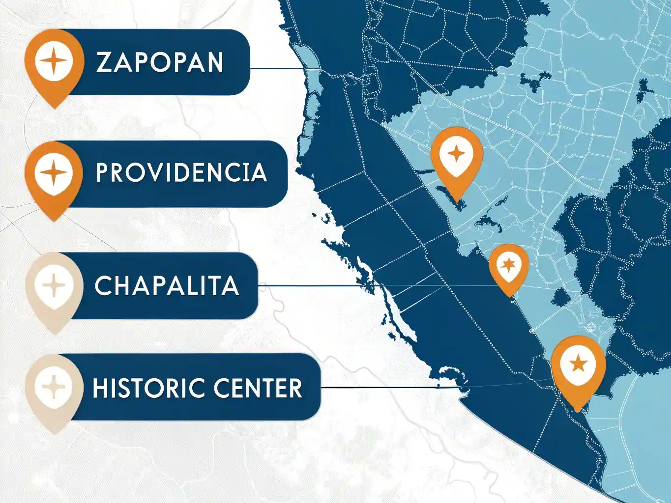 Mapa de estrategia SEO local para la Zona Metropolitana de Guadalajara