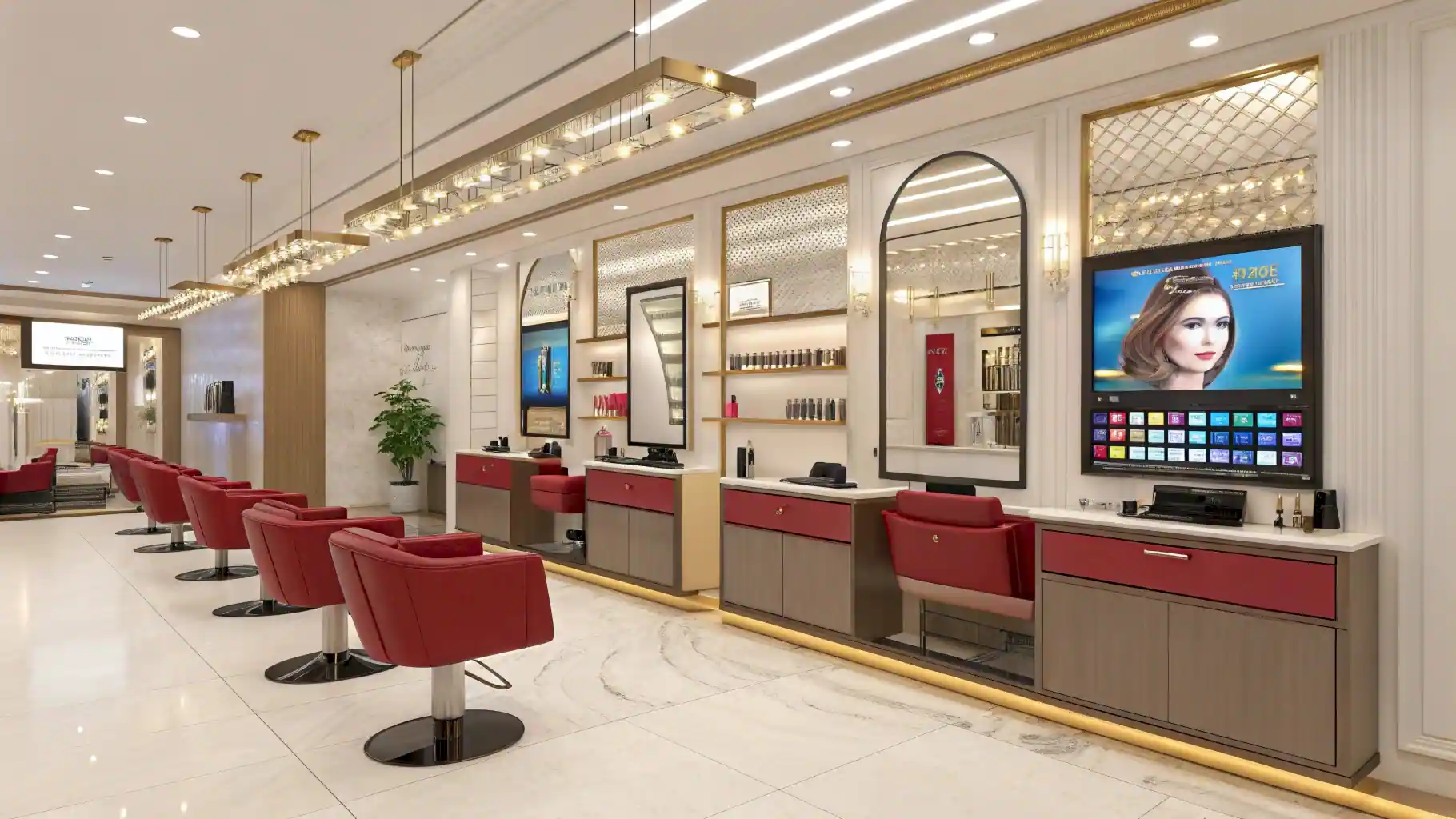 Referencia visual de un salón de belleza